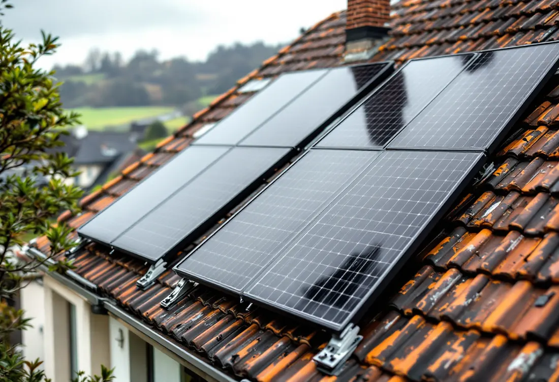 Panneaux solaires sur une maison en province de Liège